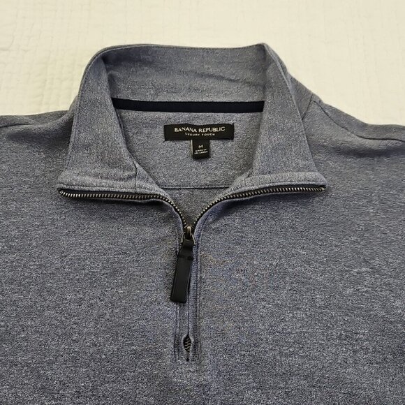 Banana Republic Men's Luxury Touch Long Sleeve Polo Sz M Silver Gray RT $90 EUC - Picture 3 of 15